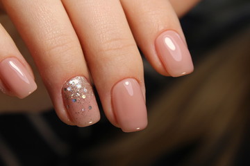 fashionable beige manicure