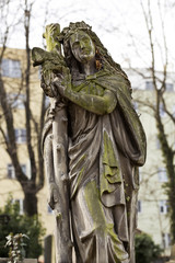 Historic Sculpture from the mystery old Prague Cemetery, Czech Republic