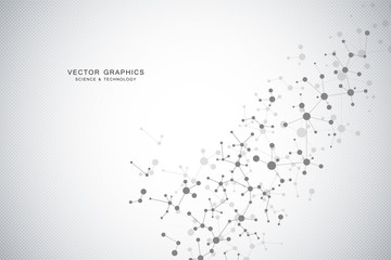 Fototapeta premium Molecular structure background. Genetic and science research.