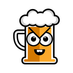 Angry beer cartoon character