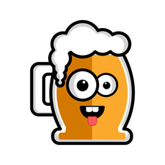 Happy beer cartoon character