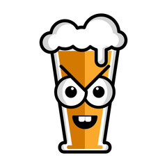 Angry beer cartoon character