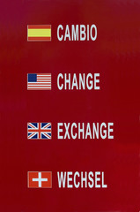Fototapeta na wymiar Sign for money exchange office