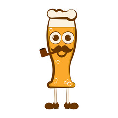 Vintage happy beer cartoon character