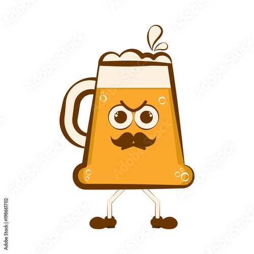 Vintage Angry Beer Cartoon Character Stock Image And Royalty Free