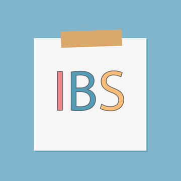 IBS (Inflammatory Bowel Syndrome) written in notebook paper- vector illustration