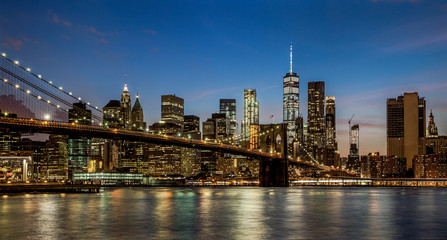 Fototapeta na wymiar Panorama new york city at night