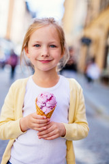 Little girl eating ice cream