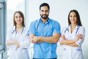 Fototapeta premium Group of medical workers working together in hospital