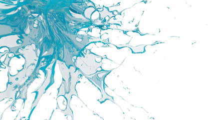 Glossy blue liquid splash background. 