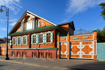 Colorful old tatar house in Kazan, Russia