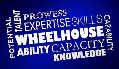 Wheelhouse Capabilities Skills Talents Potential Word Collage 3d Illustration