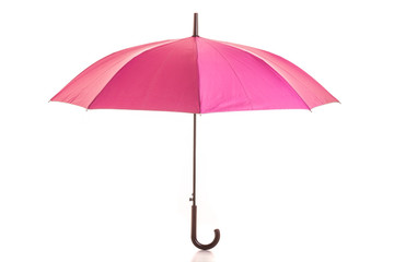 Pink umbrella isolated on white