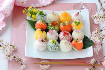 手まり寿司　お花見