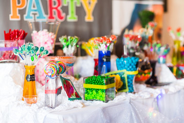 Sweet Candy Dessert Table at Event 