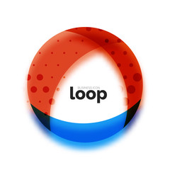Loop circle business icon, created with glass transparent color shapes
