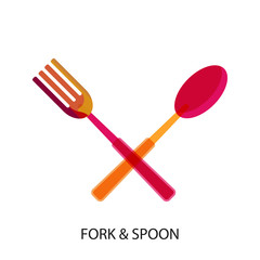 Fork & Spoon Vector Template Design illustration
