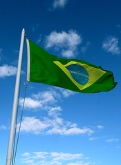 Brazilian flag in the sun