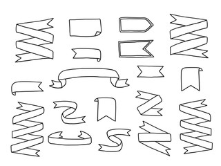 Banner doodle set.