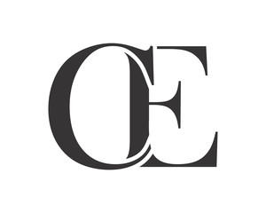 CE black initial alphabet typography typeface typeset logotype alphabet image vector icon