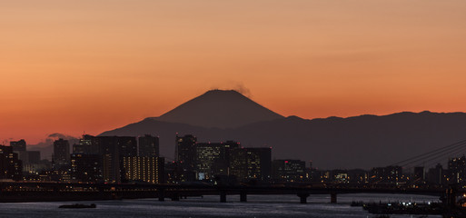 mount fuji sunset