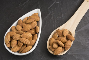 Fresh almonds, (Prunus dulcis)

