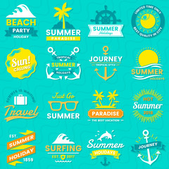 Naklejka premium Summer Retro Vector Logo for banner