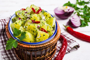 Boiled potato slices