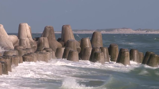 Tetrapod wave breakers at Sylt island, Germany.
