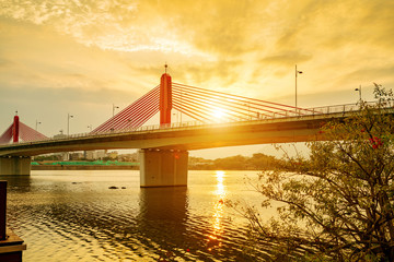 Obraz premium Modern bridges and rivers
