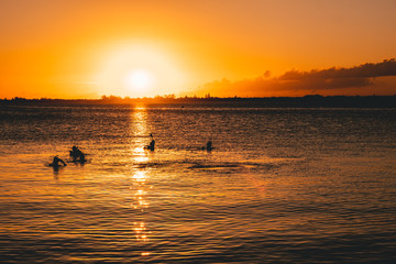 Scuba Divers at Sunset
