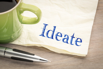 Ideate - form ideas note on napkin