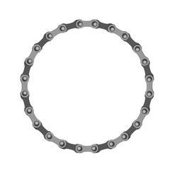 Bicycle chain round frame. Iron frame. Vector illustration