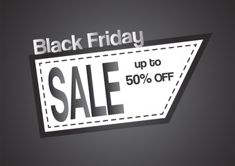 Banner template for Black Friday with text space on black and white background.