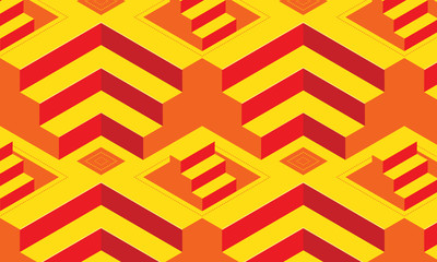 Abstract 3D seamless pattern background, geometric vector illustration