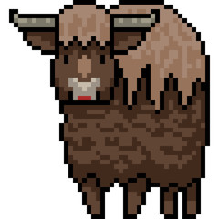 vector pixel art bison © Saphatthachat