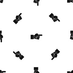 Pointing hand gesture pattern seamless black