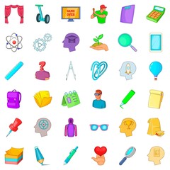 Certificate icons set, cartoon style