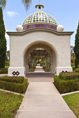 Balboa park arches promenade San Diego California.