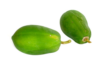 Two Papaya isoleted on the white background