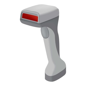 Market code scanner icon, realistic style