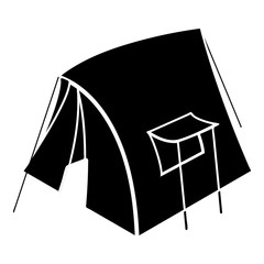 Retro tent icon, simple style