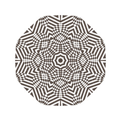 Beautiful strict mathematical circular pattern of traditional motifs and oriental ornaments. Vintage decorative elements. Mandala. Round ornament background.