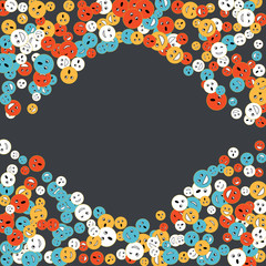 Vector Confetti Background Pattern. Element of design. Colored emoticons on a white background