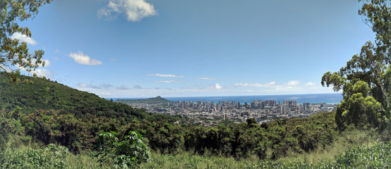 Diamondhead and the city of Honolulu on Oahu