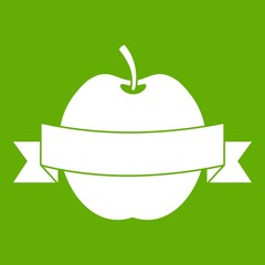 Apple with ribbon icon green