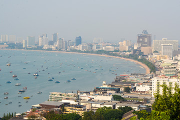 Fototapeta premium Thailand seascape landscape from top view see the building 