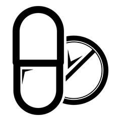 Pill tablet icon , simple style