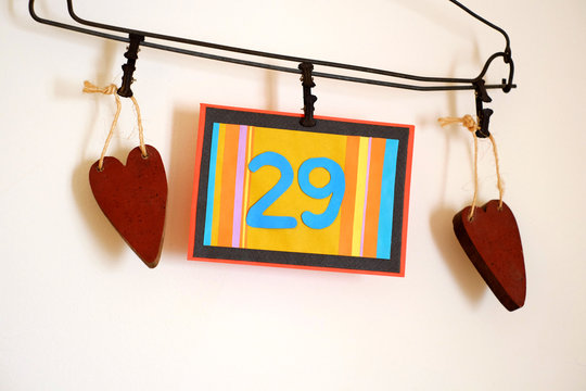 Number 29 anniversary celebration card against a bright white background