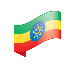 Ethiopia flag, vector illustration